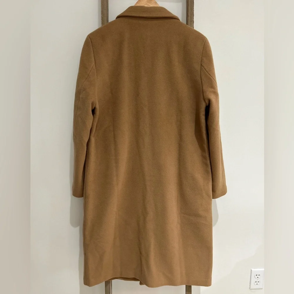 Quince Classic Wool Cashmere Single-Breasted Caramel Coat Women’s Size L NWT - Picture 4 of 13